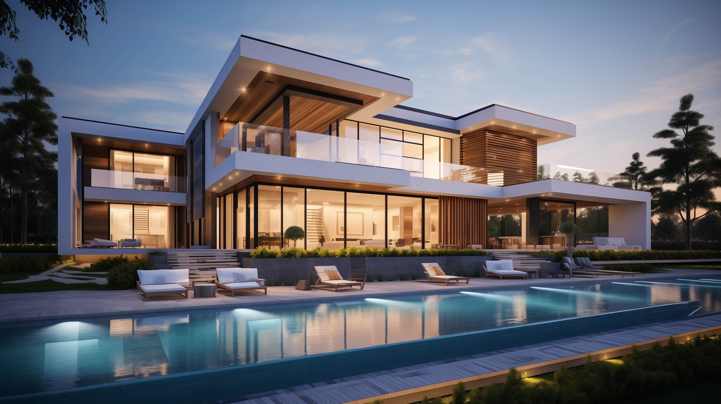 Luxury modern house with pool